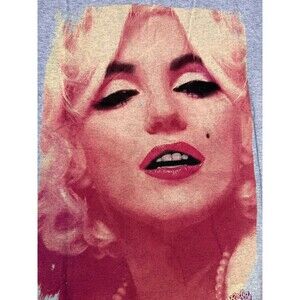 2105 Unisex Gray M Marilyn Monroe Graphic T -Shirt Makeup Blonde Radio Days